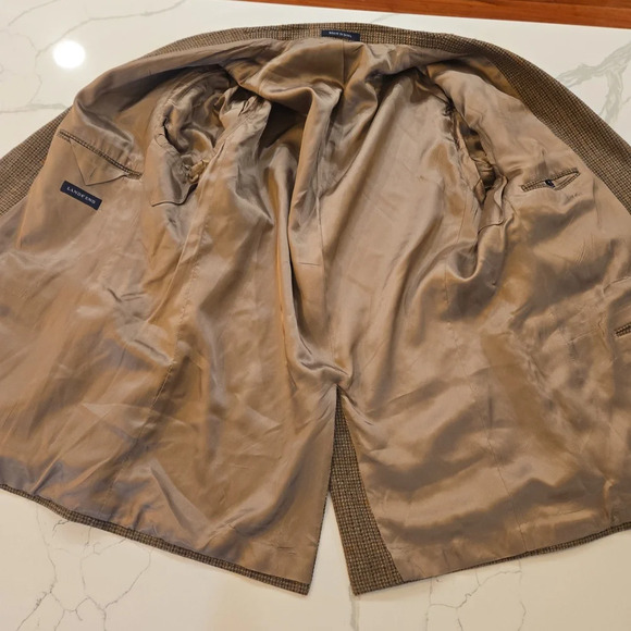 Vintage LambsWool Plaid Tweed Preppy Blazer Sports Jacket Brown Size 44 - Picture 12 of 16